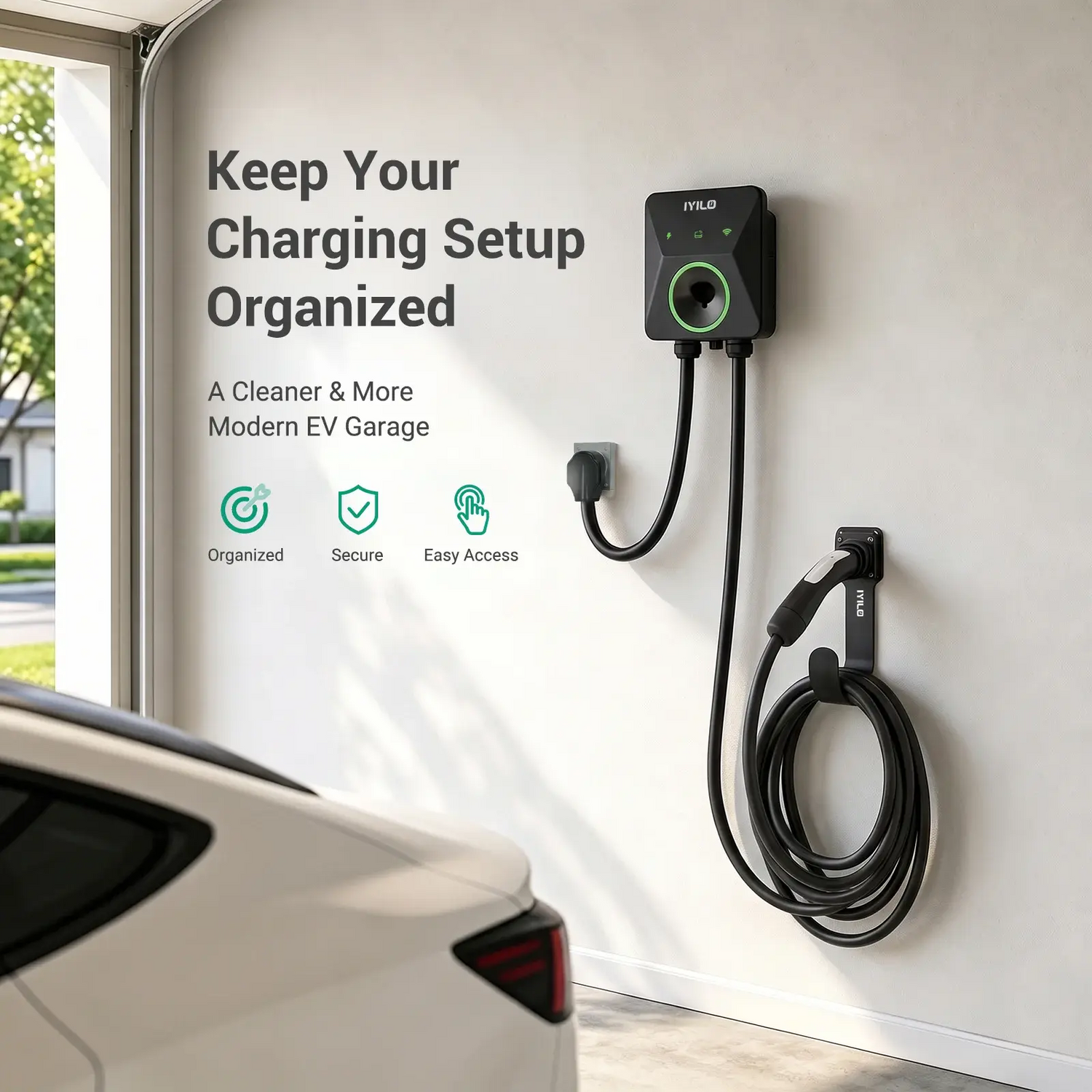 IYILO J3400 EV Charger Cable Holder & Connector Holster IYILO