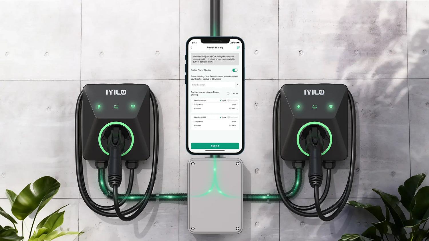 DUAL CHARGER POWER SHARING
EVEN POWER DISTRIBUTION
IYILO Level 2 Charger Hardwired -48A