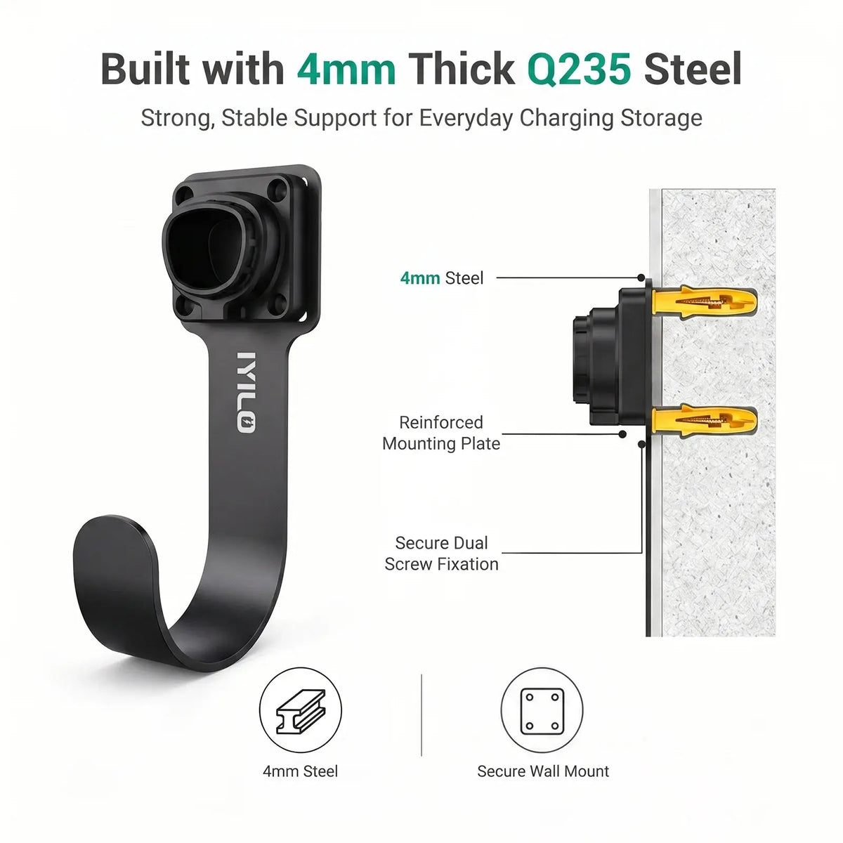 IYILO J3400 EV Charger Cable Holder & Connector Holster IYILO