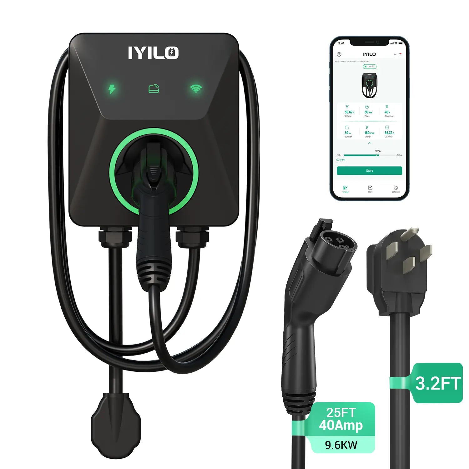 IYILO Level 2 EV Charger Plug In - 40A IYILO
