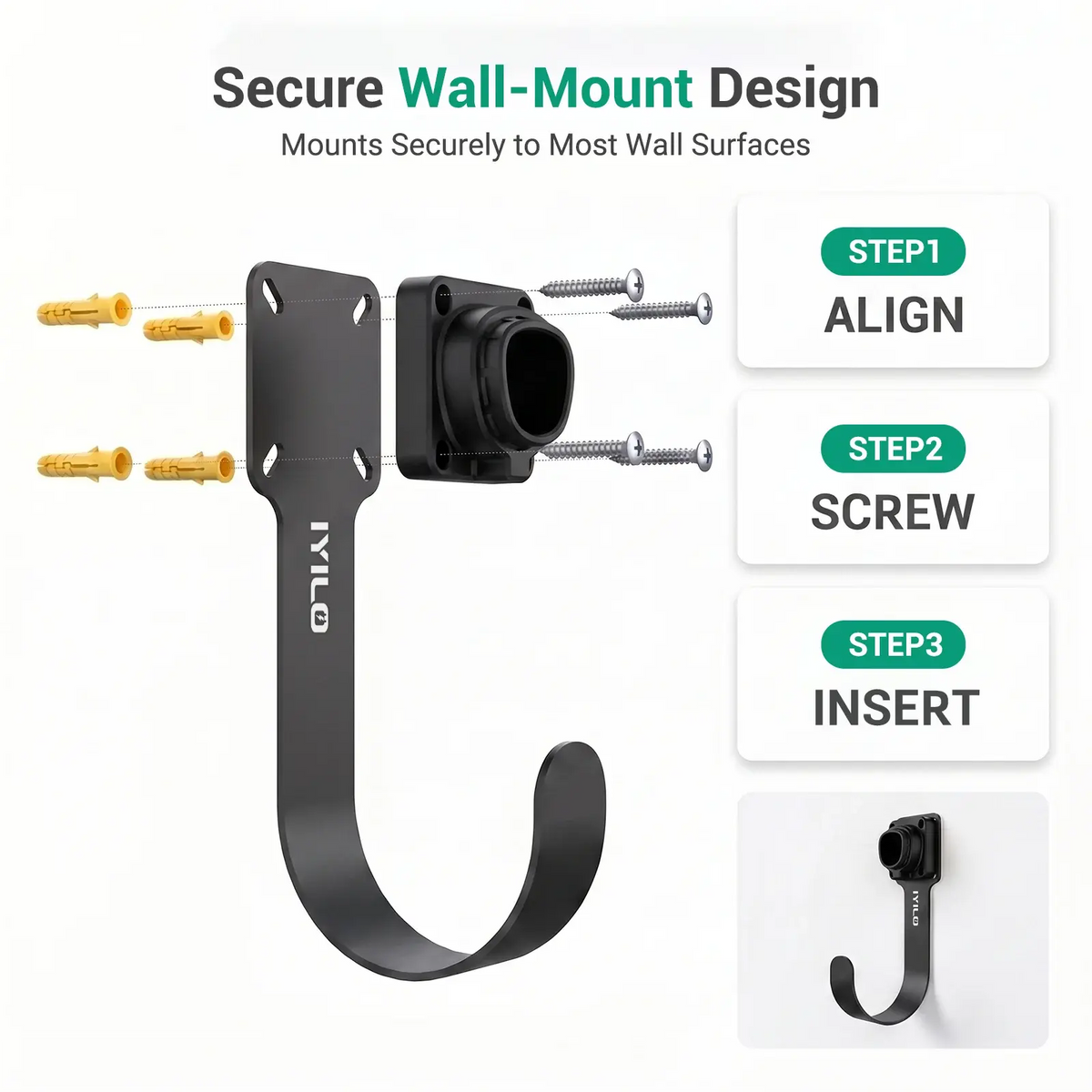 IYILO J3400 EV Charger Cable Holder & Connector Holster IYILO