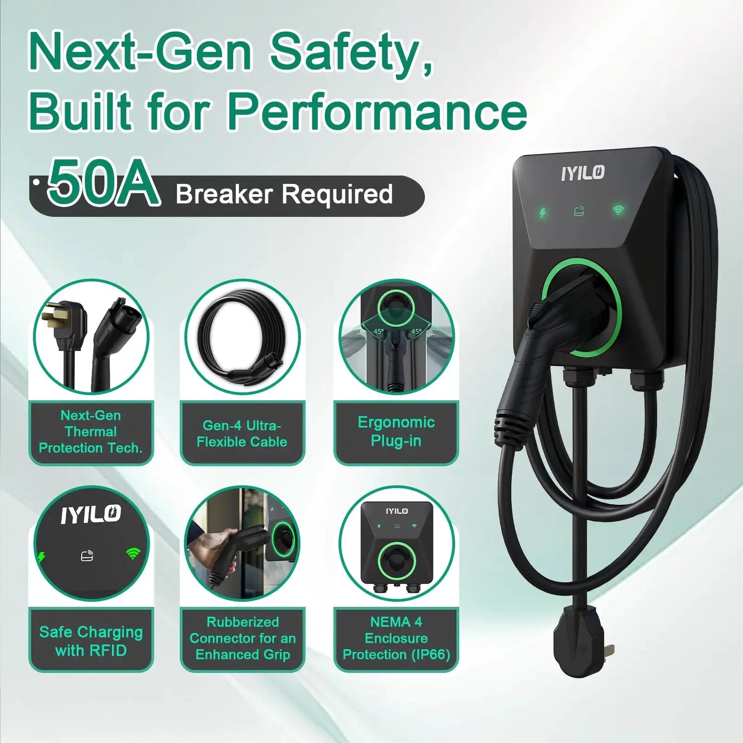 IYILO Level 2 EV Charger Plug In - 40A IYILO
