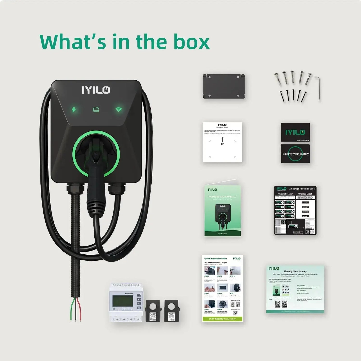 IYILO Pro Level 2 EV Charger Hardwired with energy meter - 48A - IYILO