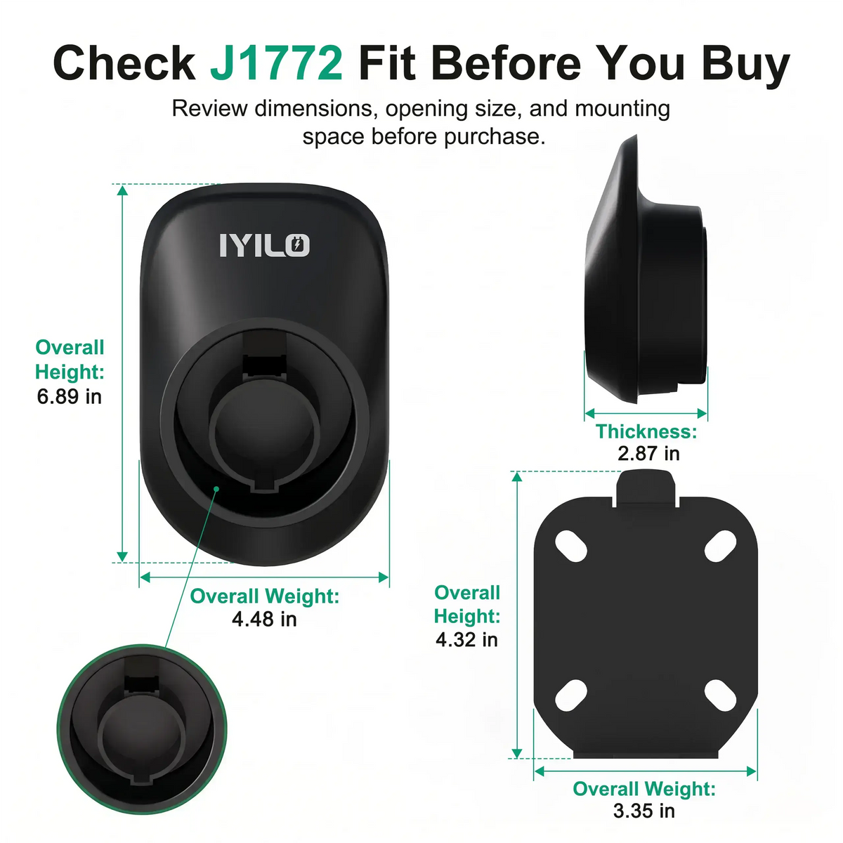 IYILO J1772 EV Charger Connector Holster IYILO