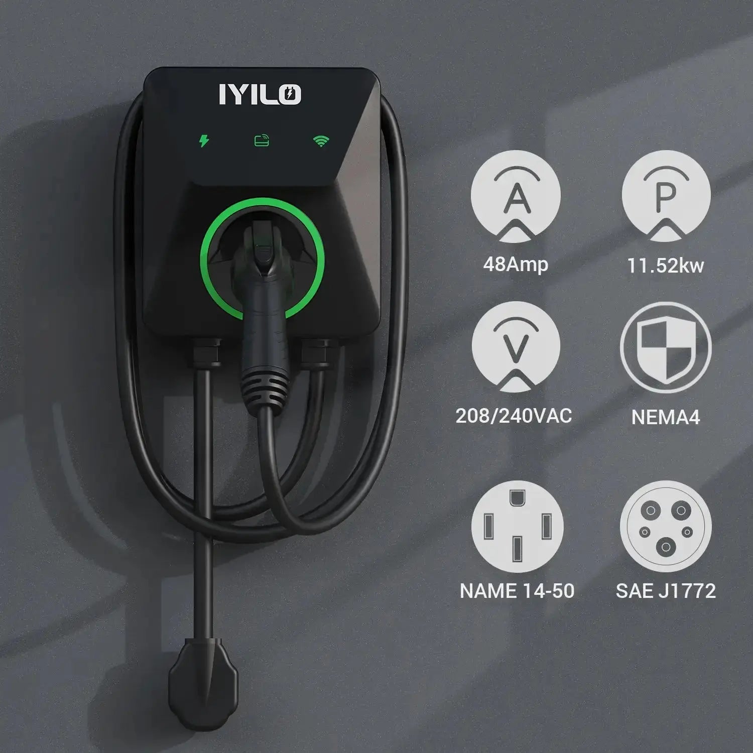 IYILO Pro Level 2 EV Charger Plug In - 48A - IYILO