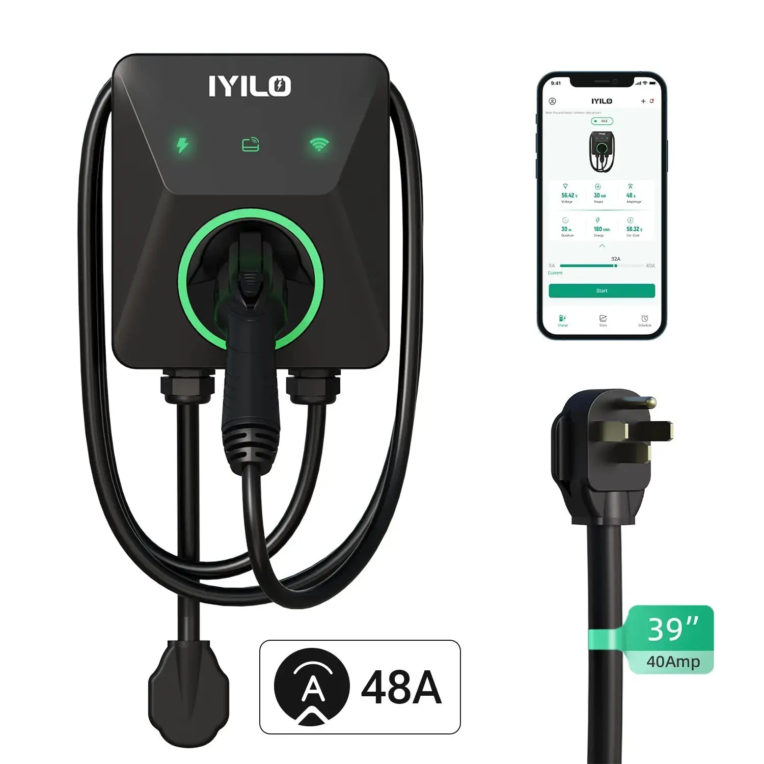 IYILO Pro Level 2 EV Charger Plug In - 48A - IYILO
