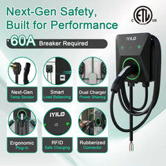 IYILO Pro EV Charger level 2 NACS(J3400)Hardwired with energy meter - 48A IYILO