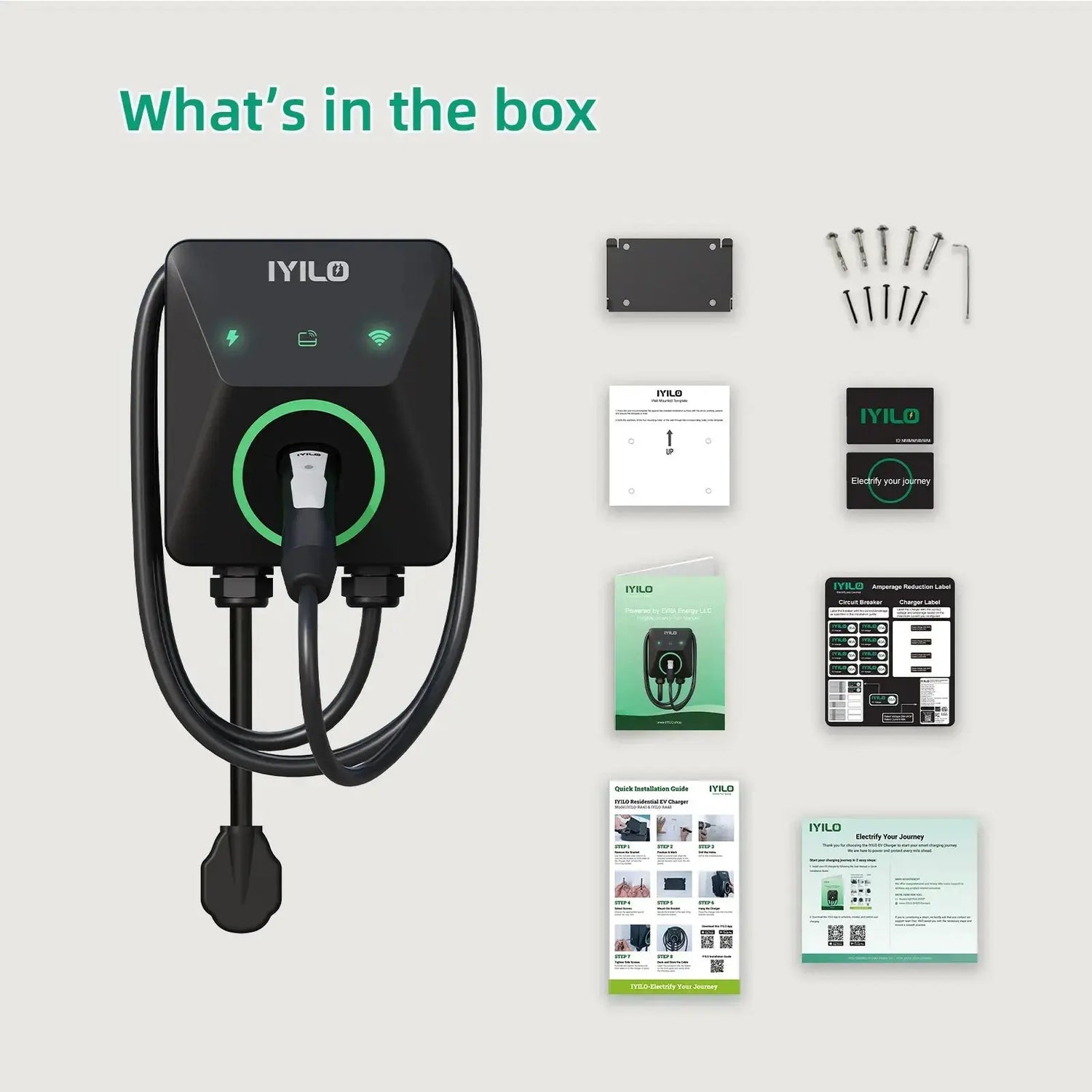 IYILO Level 2 EV Charger NACS (J3400) Plug-In – 40A IYILO