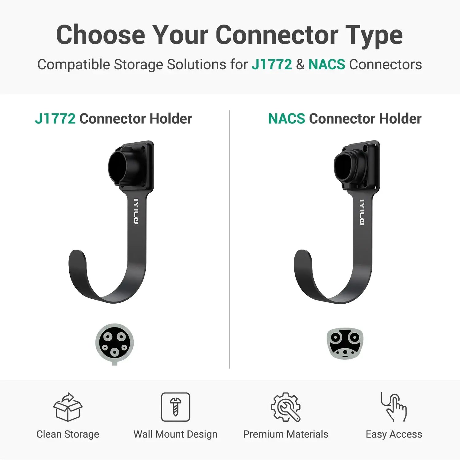 IYILO J3400 EV Charger Cable Holder & Connector Holster