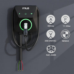 IYILO Pro EV Charger level 2 NACS(J3400)Hardwired with energy meter - 48A IYILO