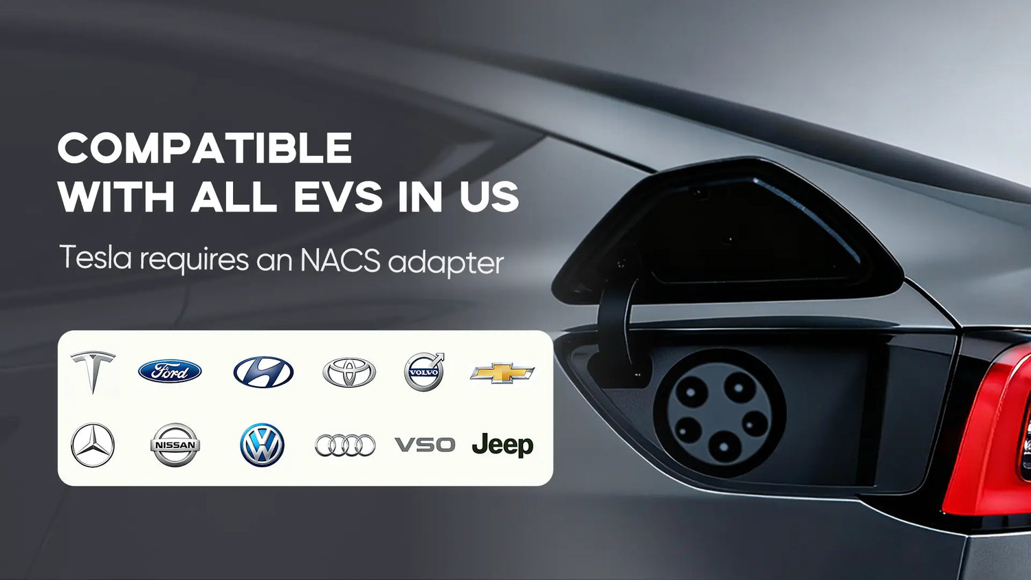 compatible with all EVS in us 
tesla requires an NACS adapter